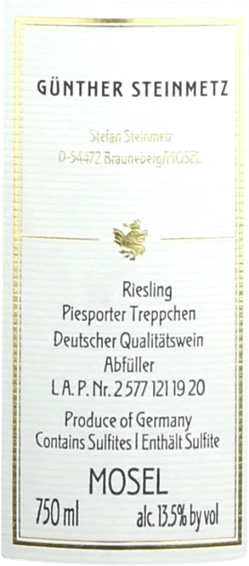 Piesporter Treppchen Riesling Von Den Terrassen - Günther Steinmetz - Image 3
